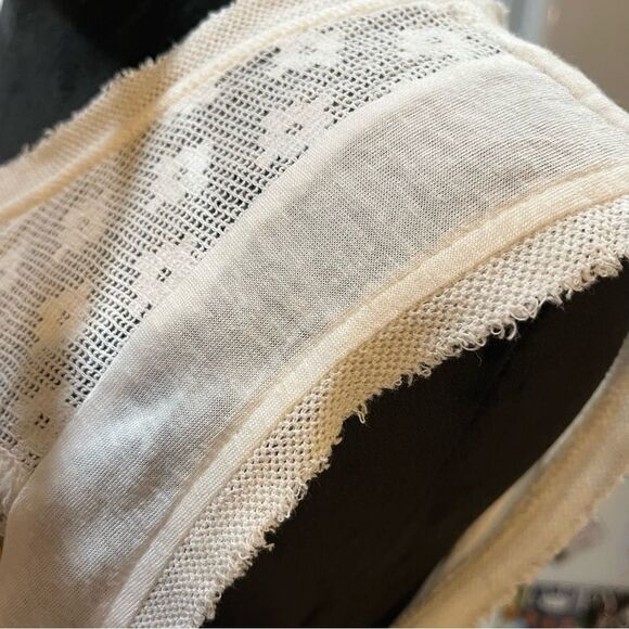 Free People Cream Sleeveless Embellished Blouse - Picture 9 of 15